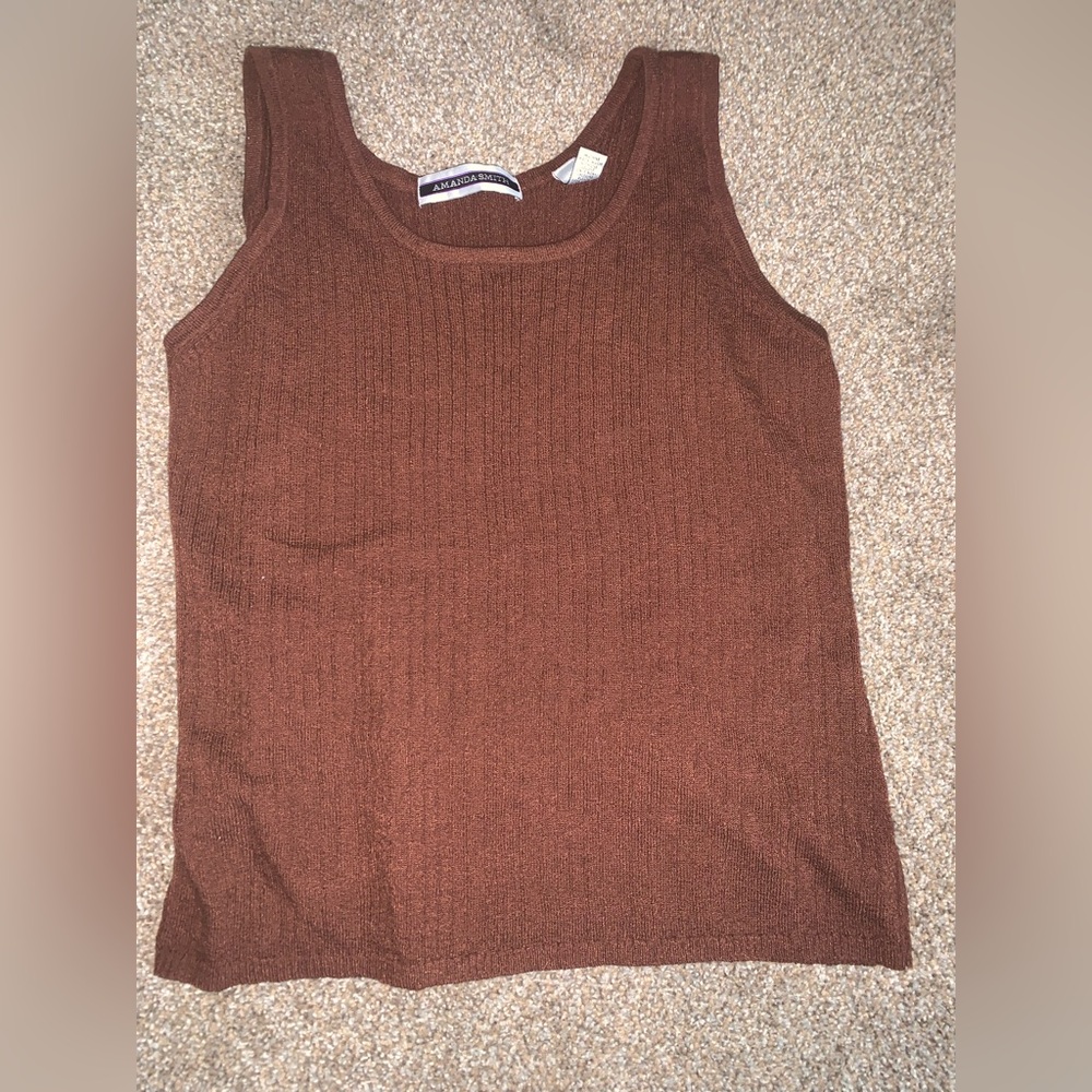 Brown Amanda Smith tank top. Size large.